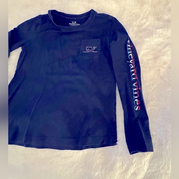 Vineyard Vines Kids Navy Long Sleeve Shirt, S, 7-8 - Picture 5 of 7